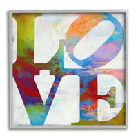 Stupell Industries Love Painted Textured Rainbow tipografija pozadine, 17, dizajn Jamieja Macdowella