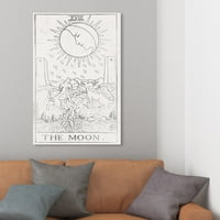 Wynwood Studio duhovne i religijske zidne umjetničke platnene grafike' Mjesečev Tarot srebrni ' Zodijak-Crna,