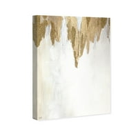 Wynwood Studio Abstract Wall Art Canvas Prints 'Very Golden' Paint-Gold, White