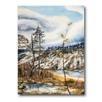PROIZVODNJA Oblačno nebo i rijeka sa proljetnim krajolikom Lake House Platnena zidna umjetnička štampa