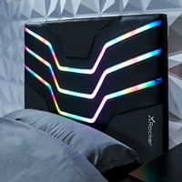 Rocker Cosmos RGB LED Twin Gaming Bed, 82.28 42.13 42.52