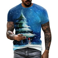 Yubnlvae Muške modne božićne majice SSports ffitness na otvorenom 3D digitalni ispis majica kratkih rukava