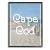 Kolekcija Dekor Stupell Home Cape Cod Plaža Tipografija Vintage uokvirene giclee Texteiged Wall Art