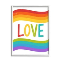 Stupell Industries Rainbow Love Pride Stripes Holiday Slikarstvo Bijeli uokvireni umjetnički ispis Zidna