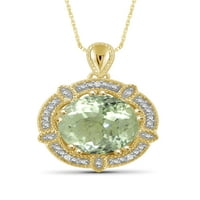 JewelersClub srebrne ogrlice za Žene-Srebrna ogrlica za žene 14k pozlaćena Srebrna-zelena ogrlica od ametista