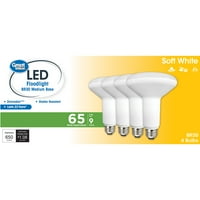 Sjajna vrijednost LED žarulja, 9W br Svjetiljka za reflektora E srednja baza, zatamnjeva, meka bijela, 4-pakovanje