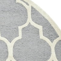 Cambridge Kevin Geometrijska prostirka vunene vune, srebrna slonovača, 6 '6'